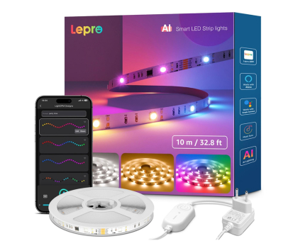 Inteligentne oświetlenie Lepro Taśma LED S2 10m Wi-Fi Bluetooth RGBIC